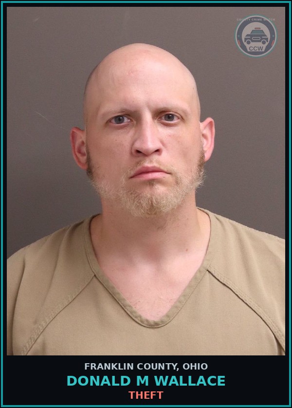 Booking mugshot of Donald M Wallace in Franklin County