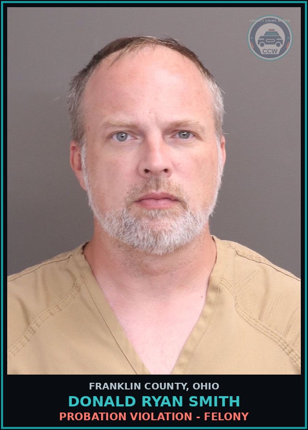 Booking mugshot of Donald Ryan Smith in Franklin County