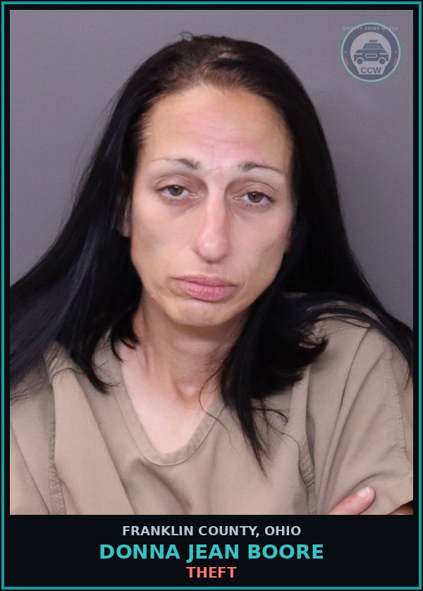 Booking mugshot of Donna Jean Boore in Franklin County