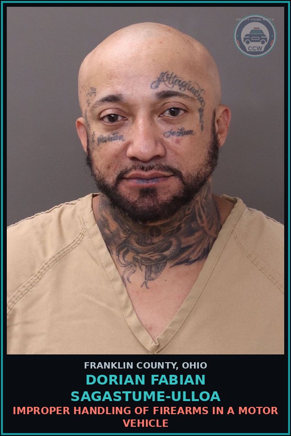 Booking mugshot of Dorian Fabian Sagastume-Ulloa in Franklin County
