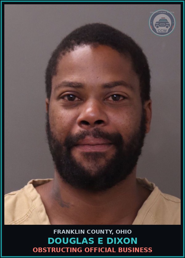Booking mugshot of Douglas E Dixon in Franklin County
