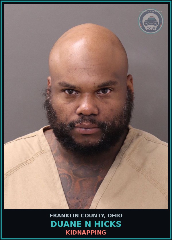 Booking mugshot of Duane N Hicks in Franklin County