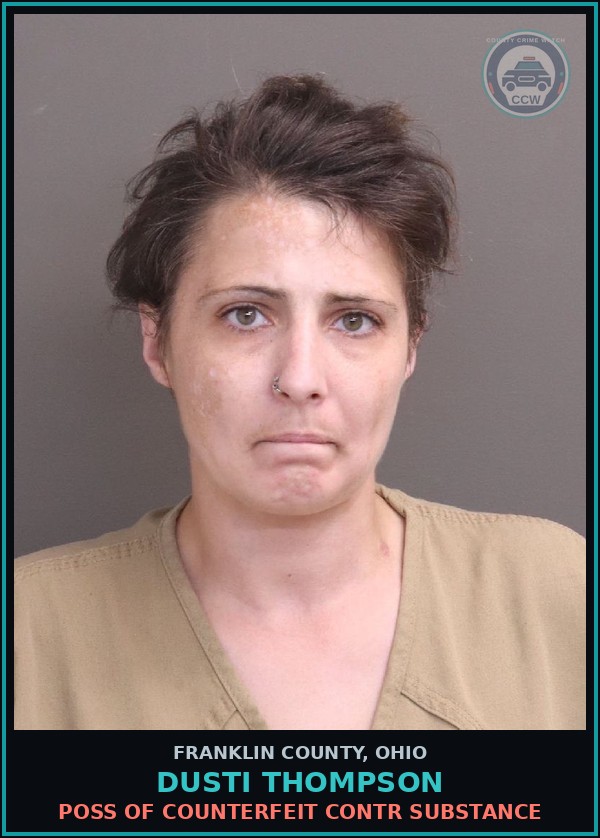 Booking mugshot of Dusti Thompson in Franklin County