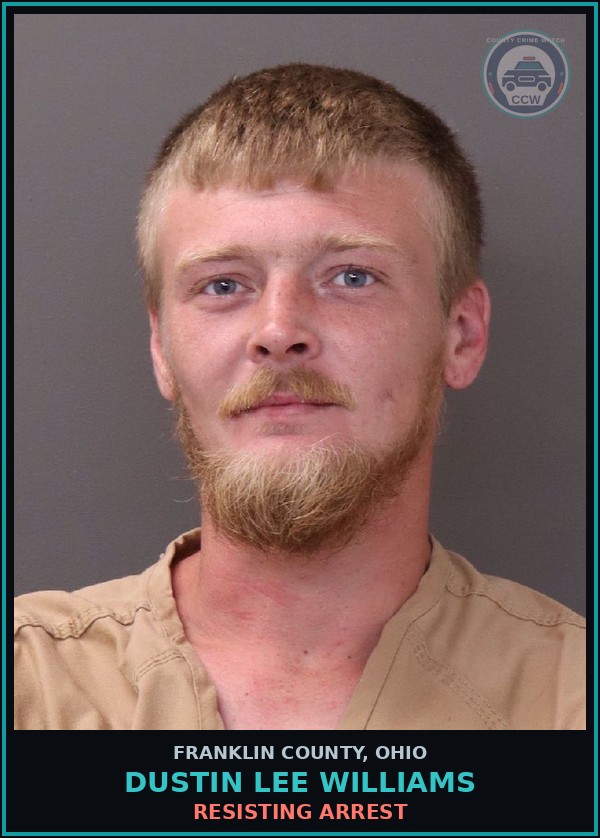 Booking mugshot of Dustin Lee Williams in Franklin County
