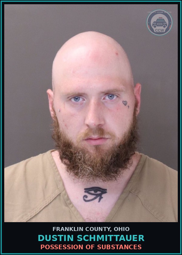 Booking mugshot of Dustin Schmittauer in Franklin County