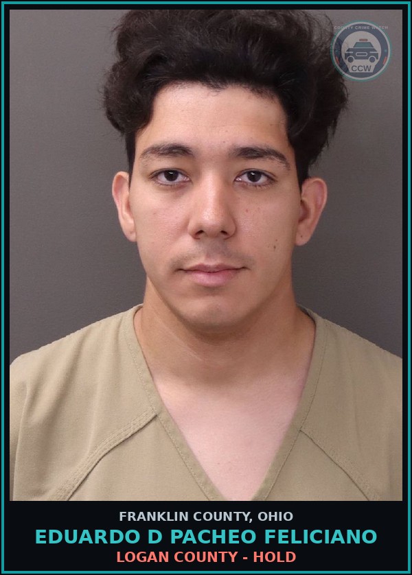 Booking mugshot of Eduardo D Pacheo Feliciano in Franklin County