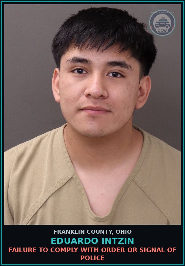 Booking mugshot of Eduardo Intzin in Franklin County
