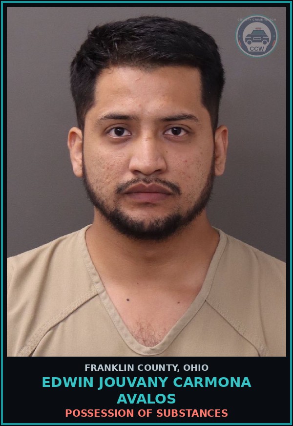 Booking mugshot of Edwin Jouvany Carmona Avalos in Franklin County