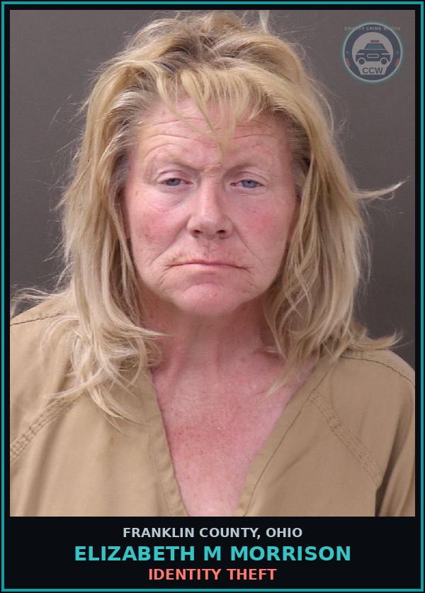 Booking mugshot of Elizabeth M Morrison in Franklin County