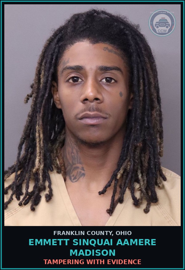 Booking mugshot of Emmett Sinquai Aamere Madison in Franklin County