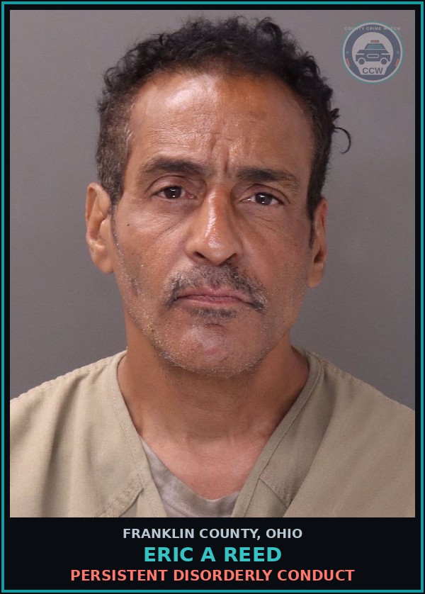 Booking mugshot of Eric A Reed in Franklin County