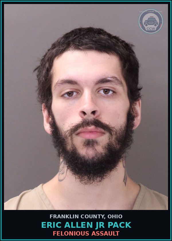 Booking mugshot of Eric Allen Jr Pack in Franklin County