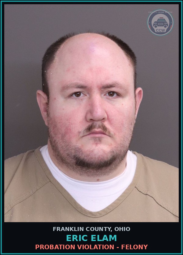 Booking mugshot of Eric Elam in Franklin County