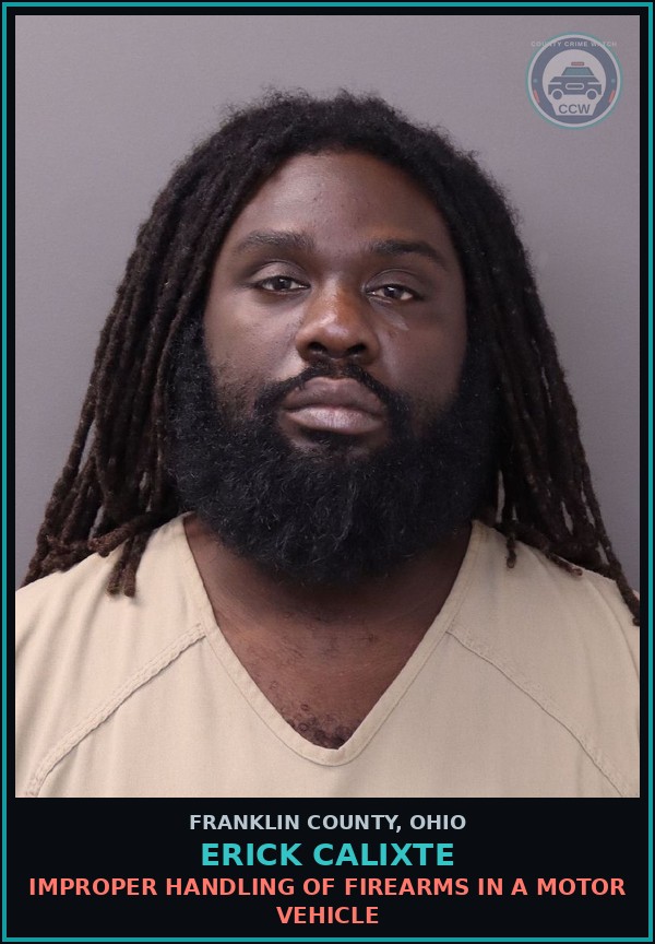 Booking mugshot of Erick Calixte in Franklin County