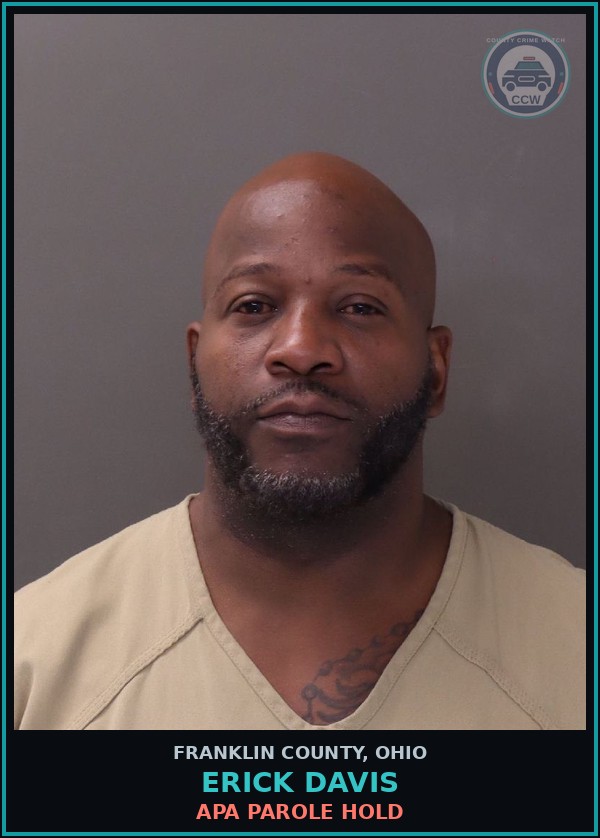 Booking mugshot of Erick Davis in Franklin County