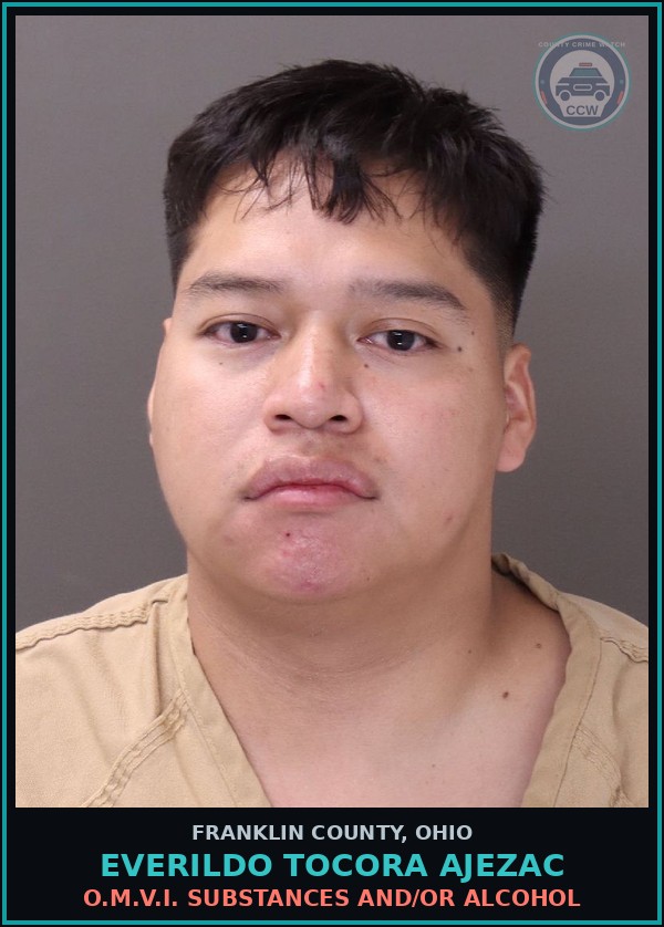 Booking mugshot of Everildo Tocora Ajezac in Franklin County