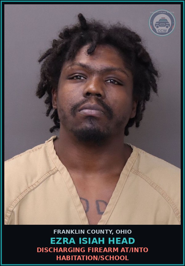 Booking mugshot of Ezra Isiah Head in Franklin County