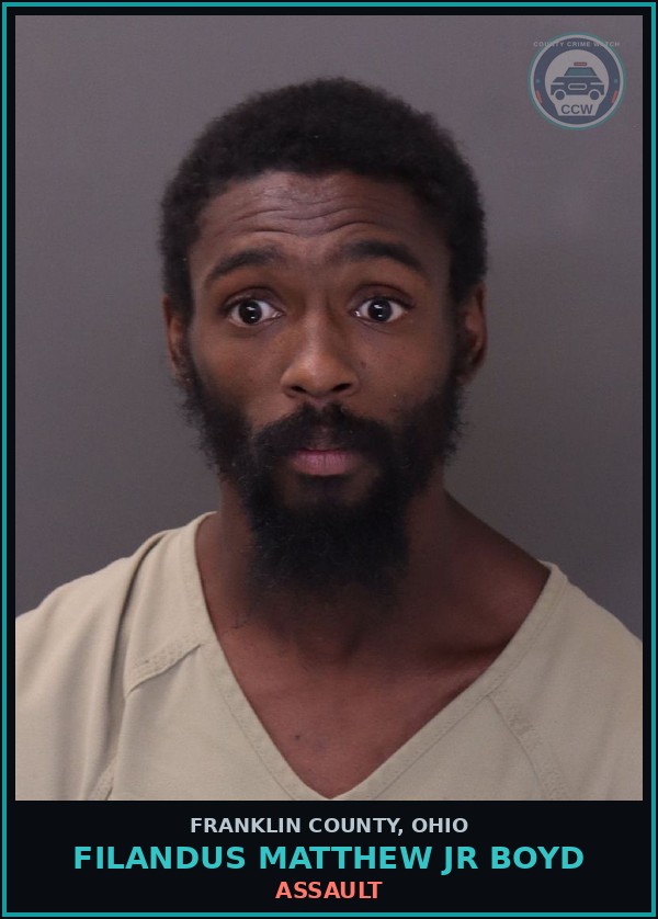 Booking mugshot of Filandus Matthew Jr Boyd in Franklin County