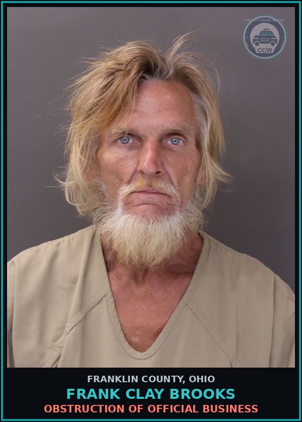 Booking mugshot of Frank Clay Brooks in Franklin County