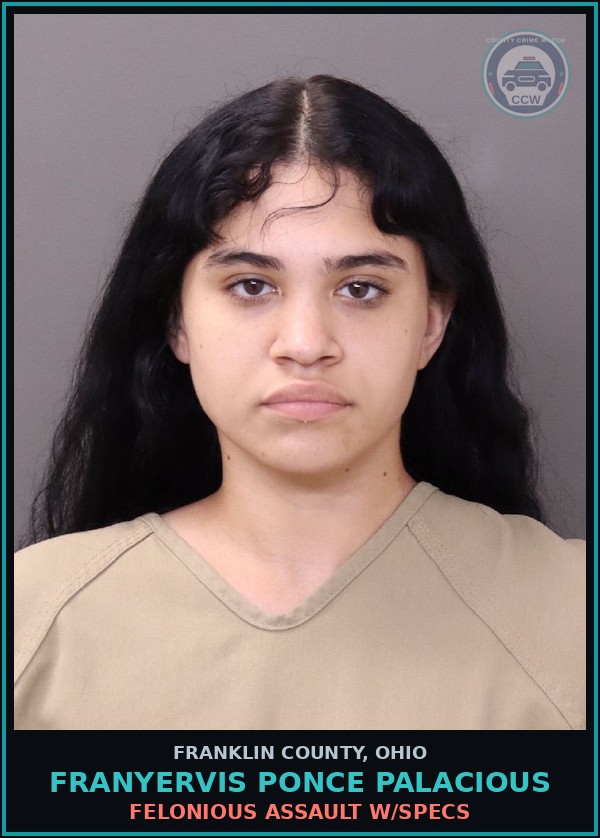 Booking mugshot of Franyervis Ponce Palacious in Franklin County