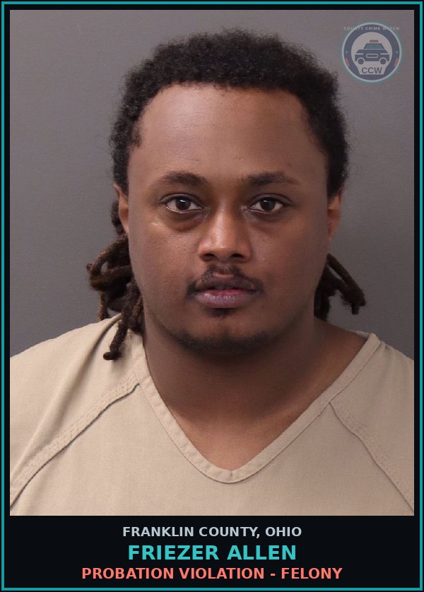 Booking mugshot of Friezer Allen in Franklin County