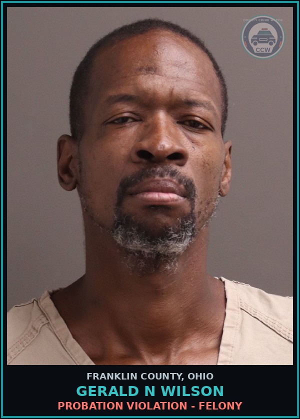 Booking mugshot of Gerald N Wilson in Franklin County