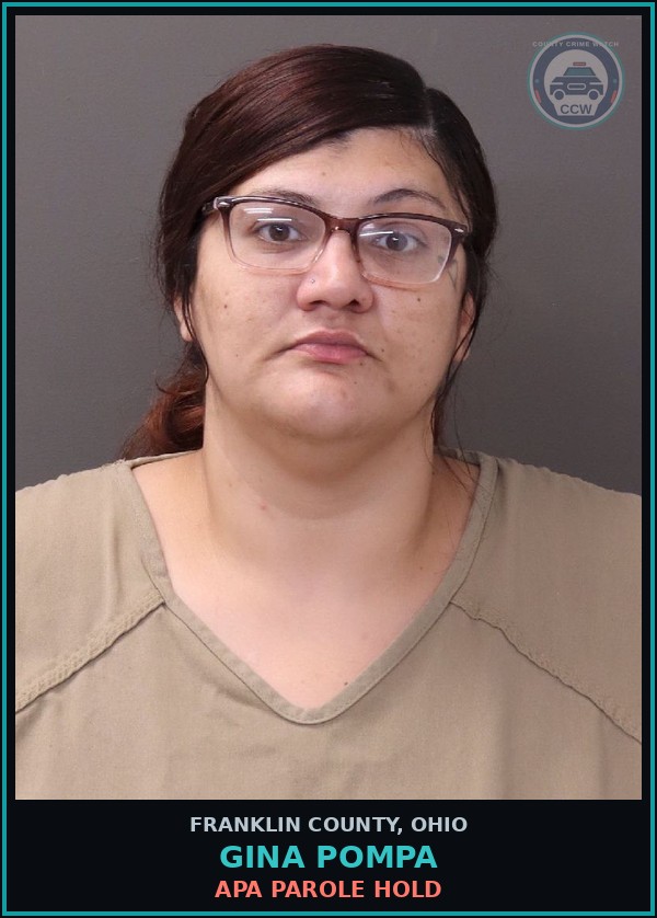 Booking mugshot of Gina Pompa in Franklin County