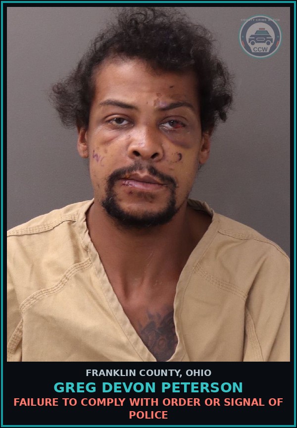 Booking mugshot of Greg Devon Peterson in Franklin County