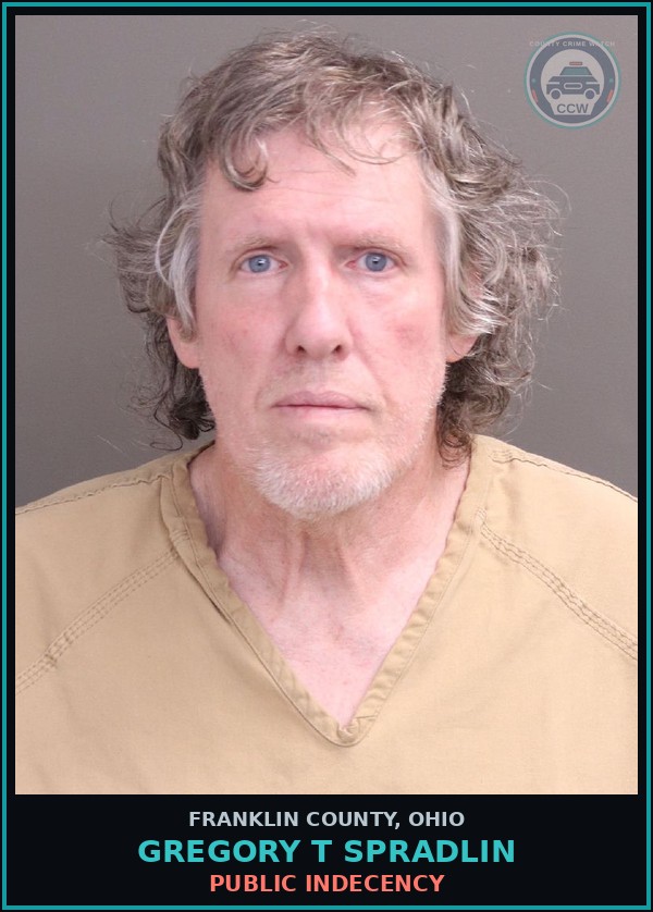 Booking mugshot of Gregory T Spradlin in Franklin County