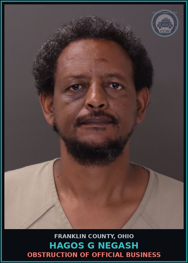 Booking mugshot of Hagos G Negash in Franklin County