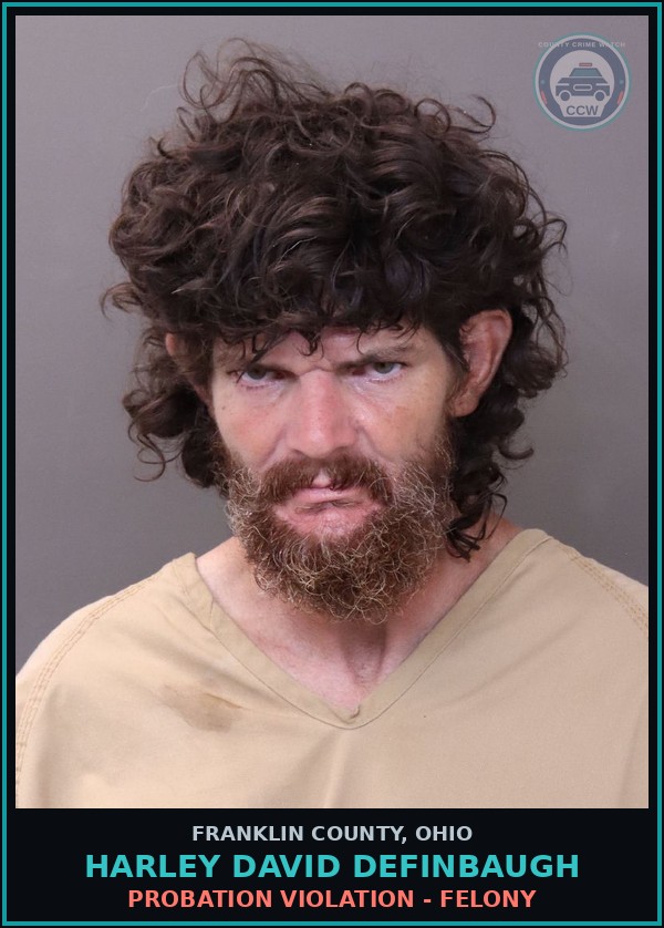 Booking mugshot of Harley David Definbaugh in Franklin County