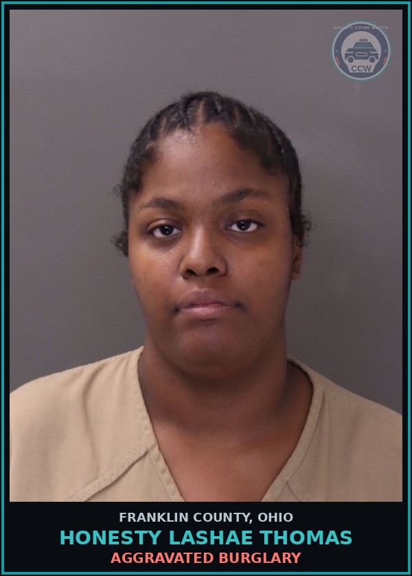 Booking mugshot of Honesty Lashae Thomas in Franklin County