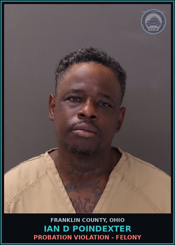 Booking mugshot of Ian D Poindexter in Franklin County