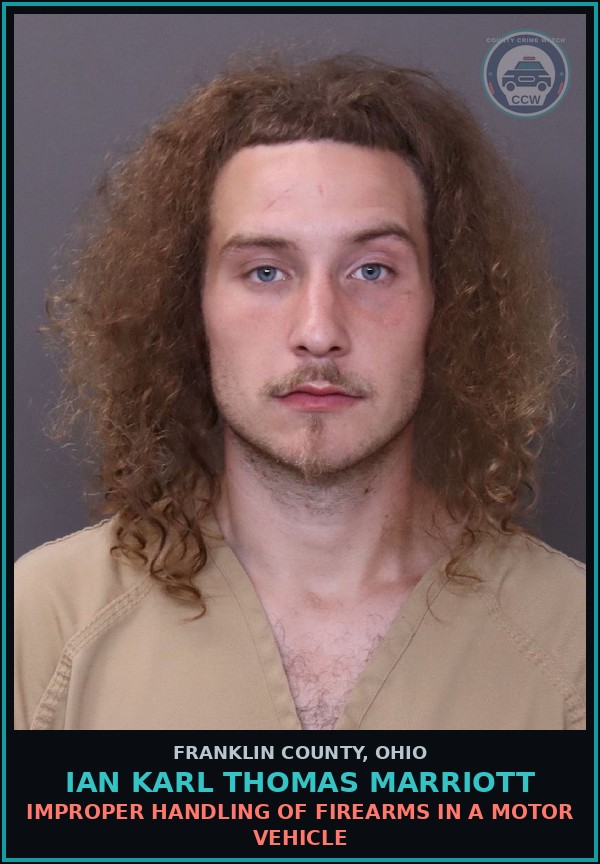 Booking mugshot of Ian Karl Thomas Marriott in Franklin County