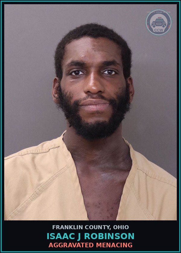 Booking mugshot of Isaac J Robinson in Franklin County