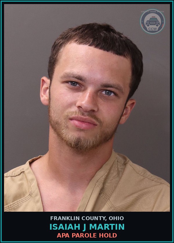 Booking mugshot of Isaiah J Martin in Franklin County