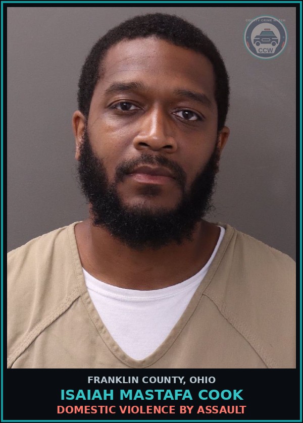 Booking mugshot of Isaiah Mastafa Cook in Franklin County