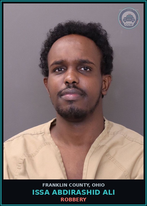 Booking mugshot of Issa Abdirashid Ali in Franklin County