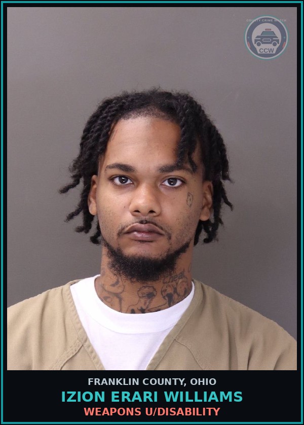 Booking mugshot of Izion Erari Williams in Franklin County