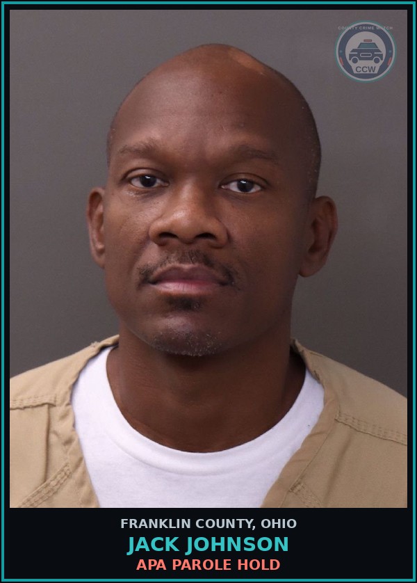 Booking mugshot of Jack Johnson in Franklin County