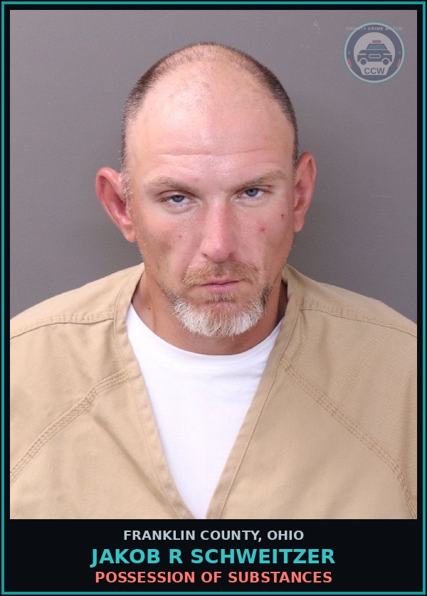 Booking mugshot of Jakob R Schweitzer in Franklin County