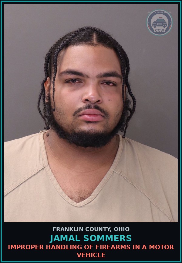 Booking mugshot of Jamal Sommers in Franklin County