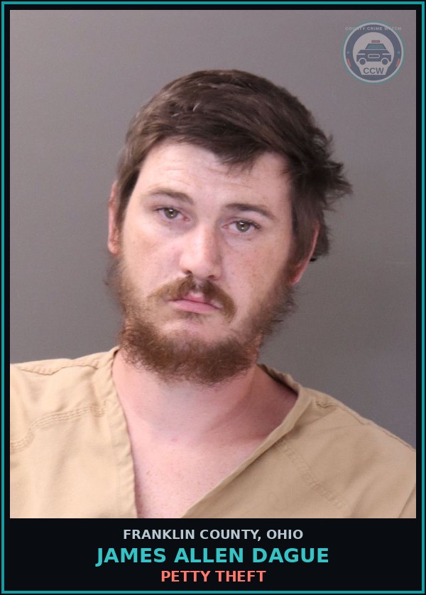 Booking mugshot of James Allen Dague in Franklin County