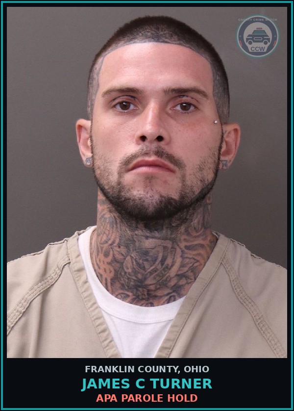 Booking mugshot of James C Turner in Franklin County