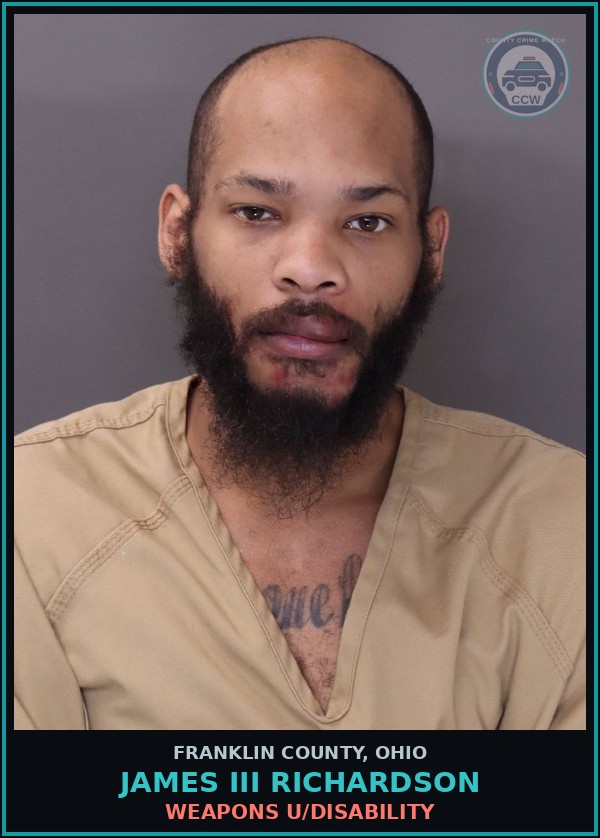 Booking mugshot of James Iii Richardson in Franklin County