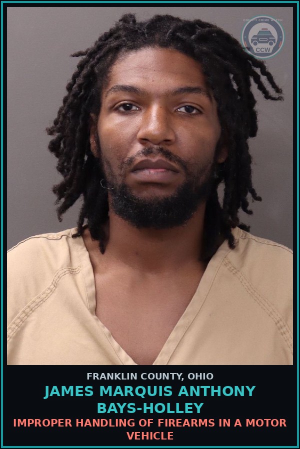 Booking mugshot of James Marquis Anthony Bays-Holley in Franklin County