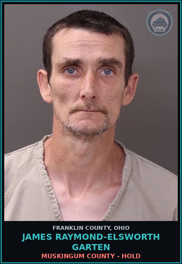 Booking mugshot of James Raymond-Elsworth Garten in Franklin County