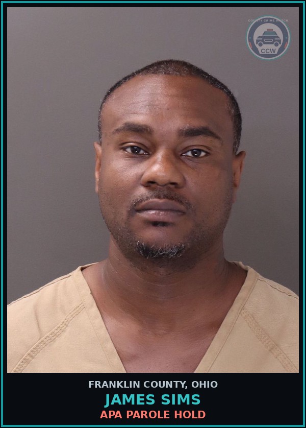 Booking mugshot of James Sims in Franklin County