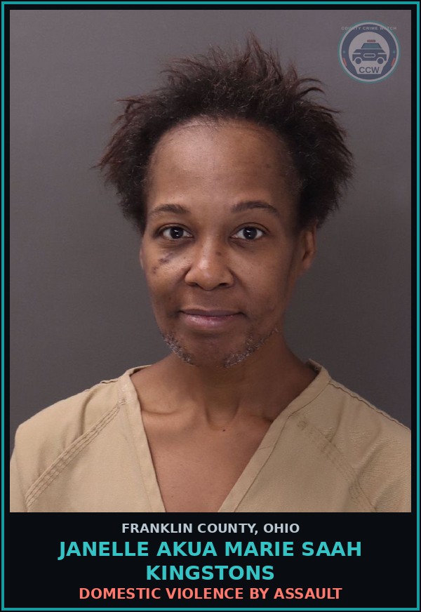 Booking mugshot of Janelle Akua Marie Saah Kingstons in Franklin County