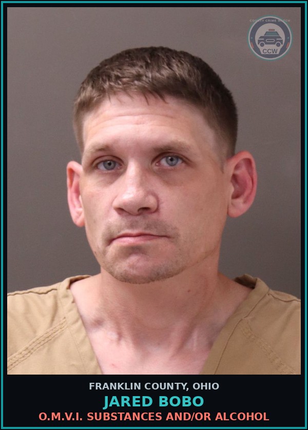 Booking mugshot of Jared Bobo in Franklin County